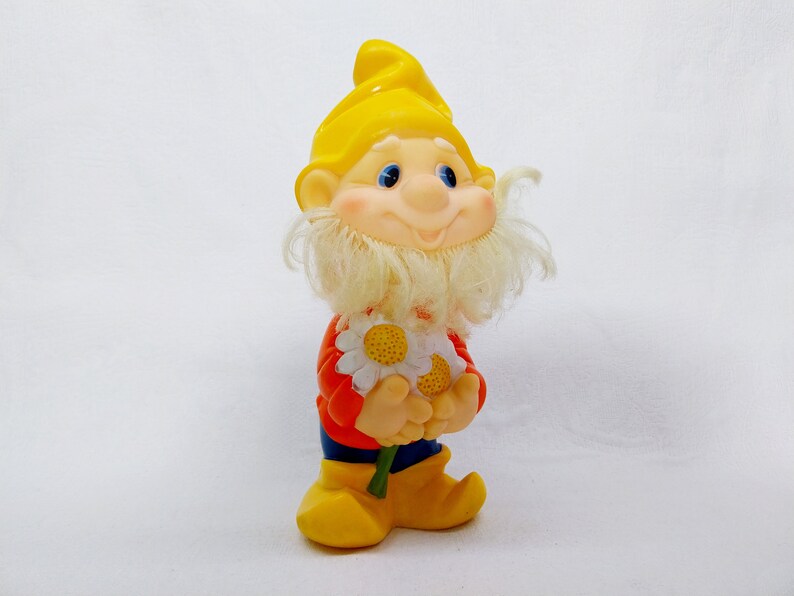 Vintage rare rubber toy Dwarf from USSR, 80s