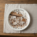 Limoges France vintage decorative porcelain plate Le Cantou coin du feu farmhouse scene by A. Moulin