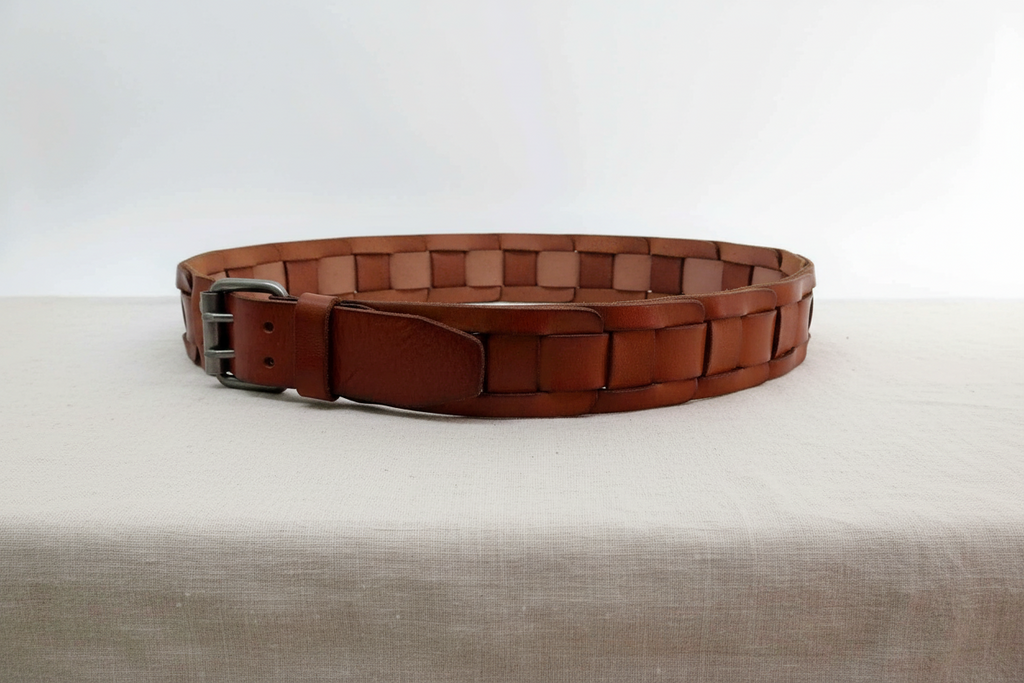 Vintage Knucklehead Braided Leather Belt