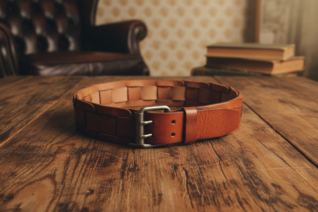 Vintage Knucklehead Braided Leather Belt
