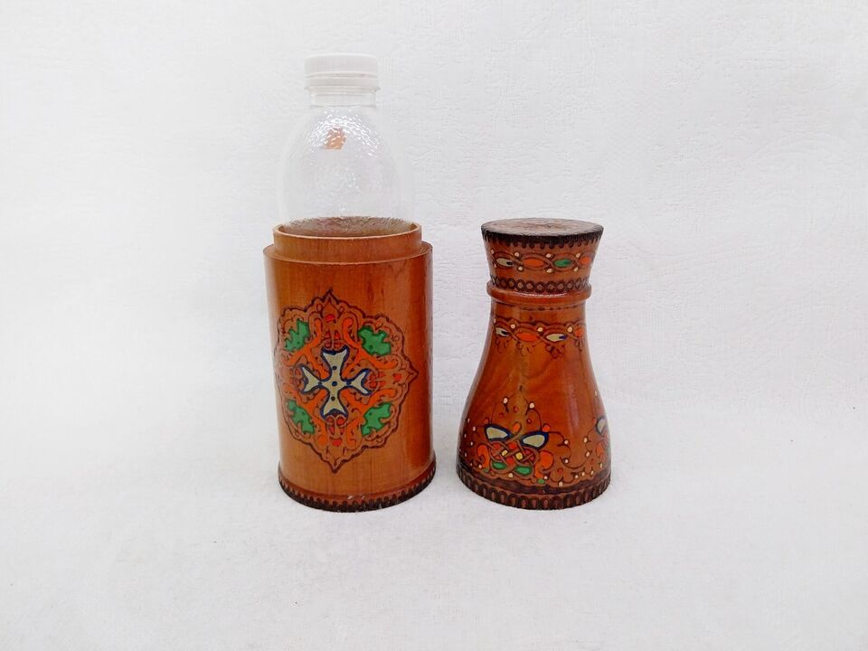 Vintage wooden bottle box, from Bulgaria, 1970s