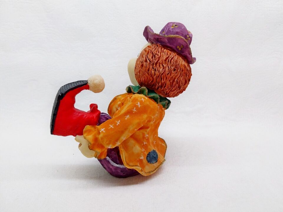 Vintage Resin Clown Figurine — Hand-painted Circus Collectible