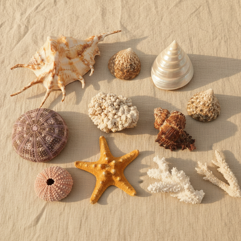 Vintage Sea Shell & Coral Collection — Set of 11 Natural Specimens