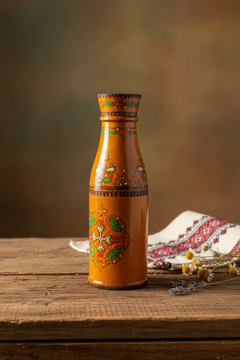 Vintage wooden bottle box, from Bulgaria, 1970s