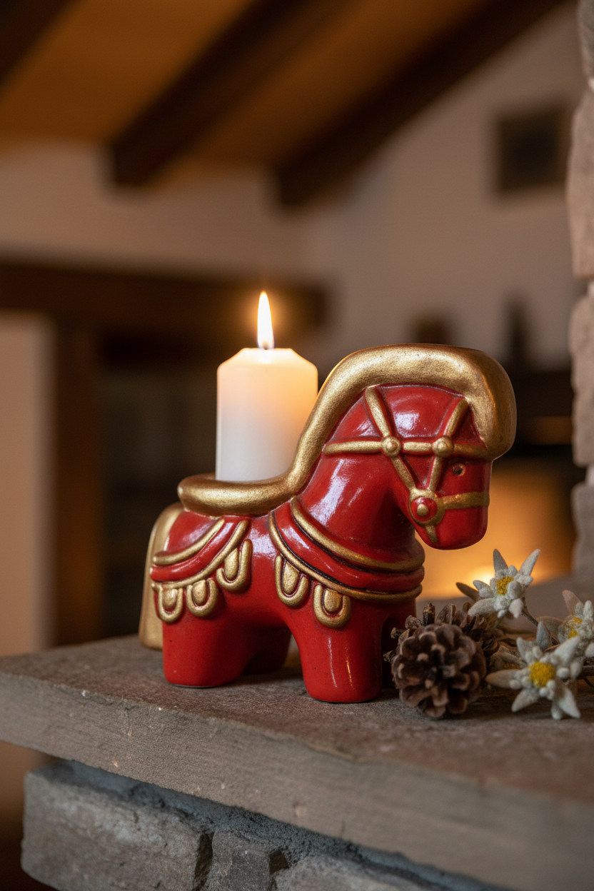 Vintage Thun Bolzano ceramic horse shaped candle holder